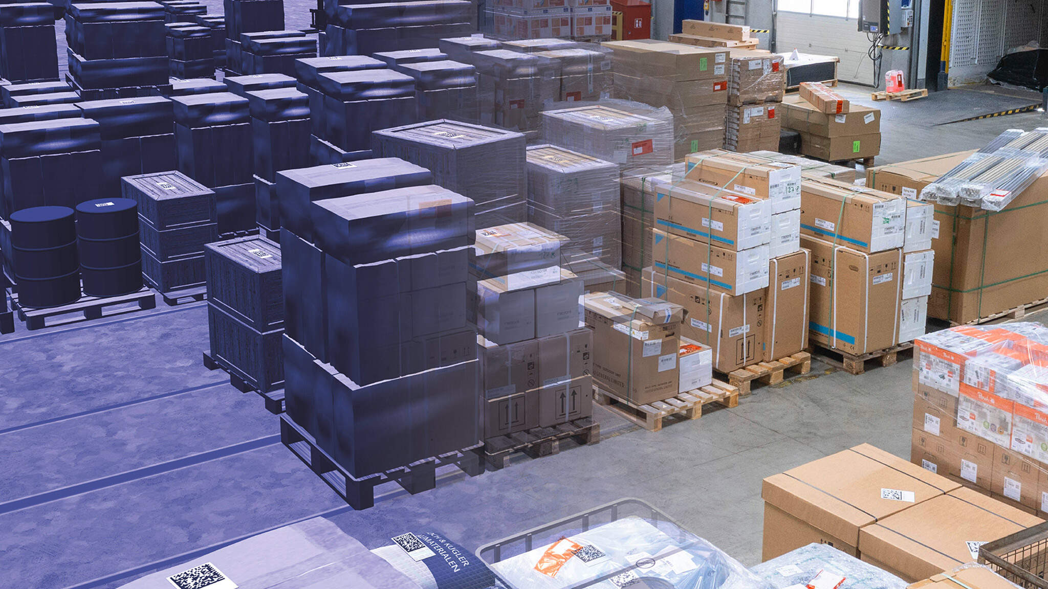 Logistiikassa digitaaliset kaksoset pääasiassa tallentavat ja näyttävät esineiden kulloisenkin avaruudellisen sijainnin ja tilan määritetyllä alueella. Logistiikassa digitaaliset kaksoset pääasiassa tallentavat ja näyttävät esineiden kulloisenkin avaruudellisen sijainnin ja tilan määritetyllä alueella.